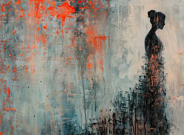 Abstract Vrouw met Kleuren van Kunst Kriebels