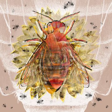 Save the bees! digitale kunst van Bianca Wisseloo