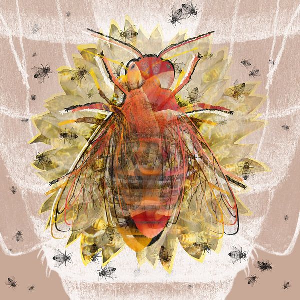 Sauvez les abeilles ! art numérique par Bianca Wisseloo