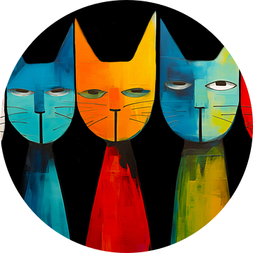 Katten kleurrijk portret abstract panorama