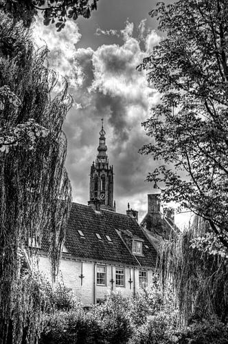 Onze Lieve Vrouwetoren historisch Amersfoort zwartwit