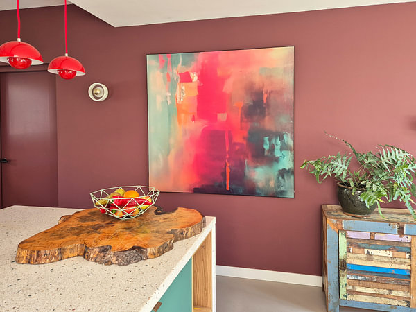 Klantfoto: Kleurrijk modern abstract schilderij van Studio Allee, op ArtFrame™