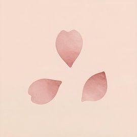 Drei Rosenblätter auf Rosa von Kristin M