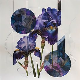 Schwertlilien - Iris-Kunstwerk von Poster Art Shop