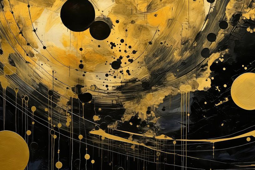 Abstrait Or Noir par Digitale Schilderijen
