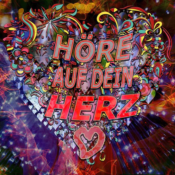 Höre auf dein HERZ: Inspirierender Leinwanddruck für dein Zuhause von ADLER & Co / Caj Kessler