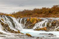 Waterfall Iceland in autumn colours