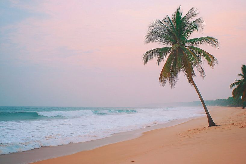 Plage tranquille avec palmiers par Art & Soul Creations