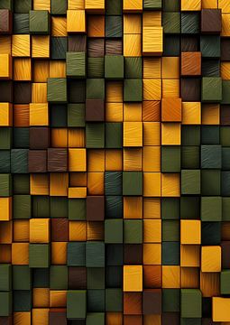 Motif abstrait de blocs de bois sur Jan Bechtum