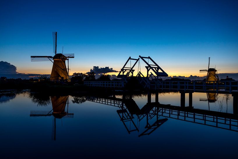 Verlichte molens, Kinderdijk von Henny van Riel