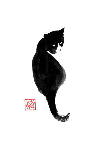 sitting cat by Péchane Sumie