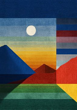 Geometric abstraction: Mountain and sun by Niklas Maximilian