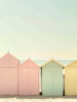 Strandhuisjes in pastelkleuren van Studio Allee