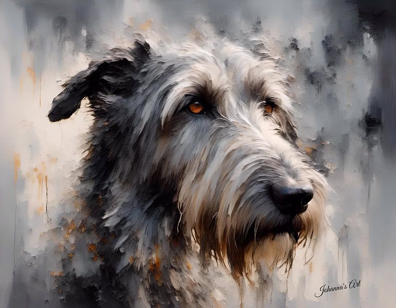 Irish Wolfhound Hundekunst - Originalgemälde von Johanna's Art von Johannas Art Creations