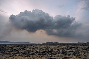 Champ volcanique et montagnes, Grindavik, Islande