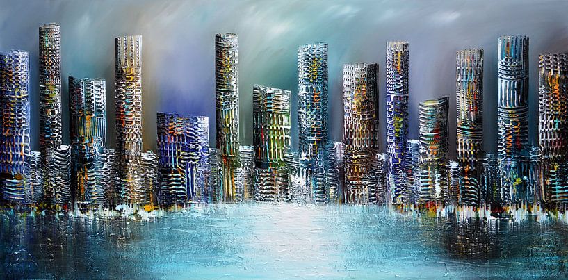 Skyline-Stadt von Gena Theheartofart