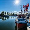 Sonnenstrahlen am Hafen Thiessow auf Rügen, Halbinsel Mönchgut von GH Foto & Artdesign