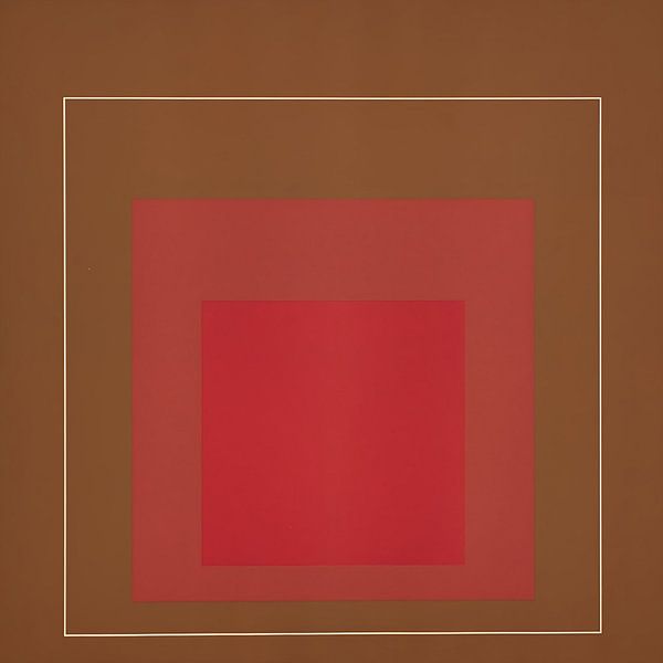 Josef Albers - Hommage an das Quadrat, braun, rot, 3. hohe Auflösung von Vivanne