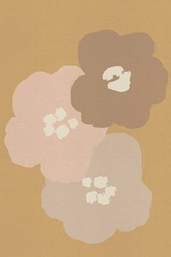 Pastel Botanisch Schilderij in Pop Art Stijl van Abstract Minimalist Art