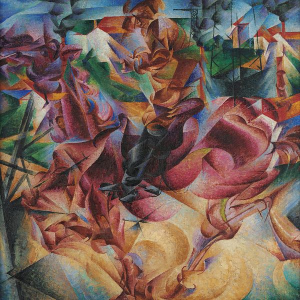 Umberto Boccioni, Elasticità - 1912 van Atelier Liesjes