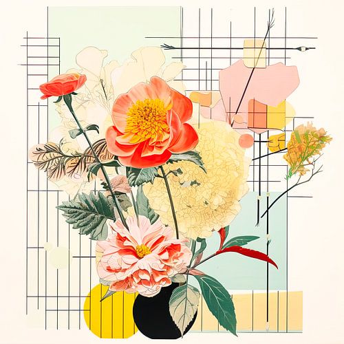 Abstract summer floral still life