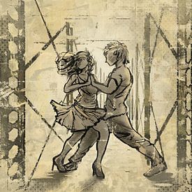 Dancing on an old railway bridge by Emiel de Lange