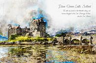 Eilean Donan Castle, Aquarell, Schottland von Theodor Decker Miniaturansicht