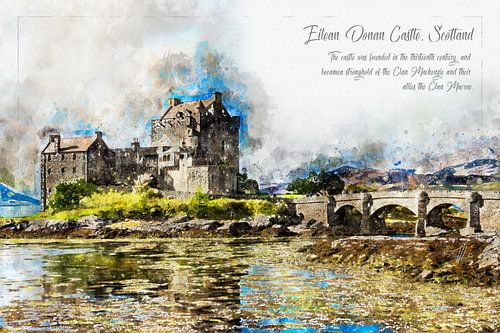 Eilean Donan Castle, Waterverf, Schotland