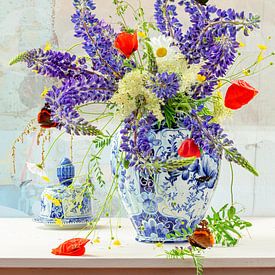 Still life 'wild lupins by Willy Sengers
