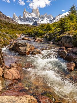 Fitz Roy Cascades and Mount Fitz Roy by Gunter Nuyts
