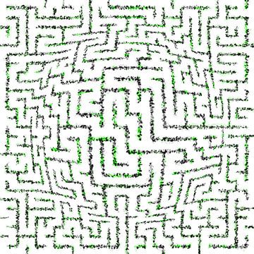 Abstraktes Labyrinth auf einer Kugel