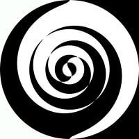 Abstract black and white interplay of lines