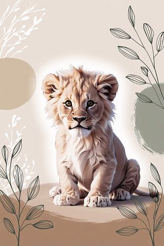 Leeuwenwelp met natuurlijke accenten