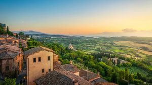 Panoramablick auf das Dorf Montepulciano. Toskana