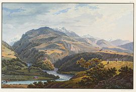 View of the meeting of the two branches of the Upper Rhine and the Middle Rhine taken near the Dissentis monastery, Johann Ludwig Bleuler