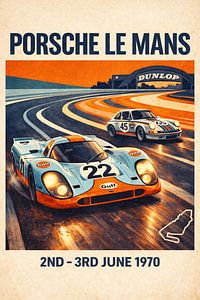 Porsche Le Mans 1970 Retro Racing Poster