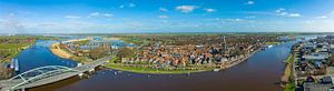 Hasselt drone view on the riverbank of the Zwarte Water