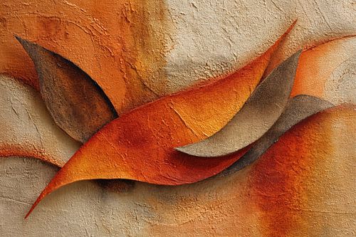 Abstract schilderij - Terracotta Krachtig Organisch