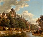 Vue le long d'un canal néerlandais, Jan van der Heyden par Des maîtres magistraux Aperçu
