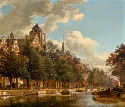 Zicht op de Nederlandse Gracht, Jan van der Heyden