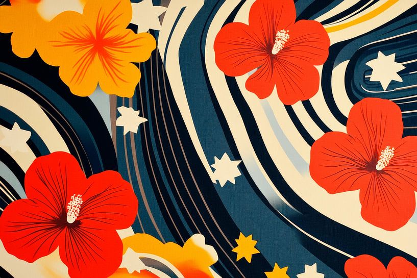 Blumenmuster mit lebhaften Farben von Poster Art Shop