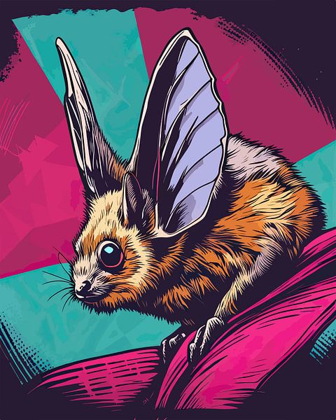 Pop Art Nocturnes - Alpine Long-Eared Bat Illustrations by SOTA ArtSign