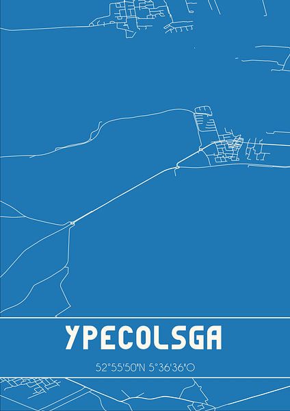 Blaupause | Karte | Ypecolsga (Fryslan) von Ortsdrucke