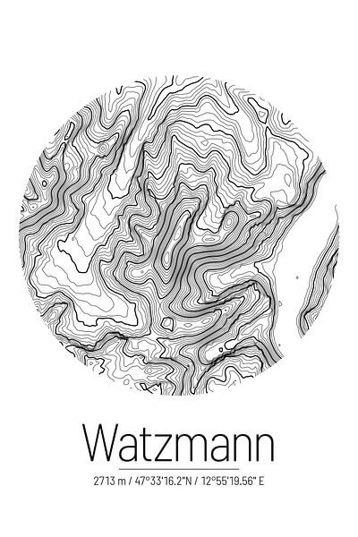 Watzmann | Landkarte Topografie (Minimal) von ViaMapia