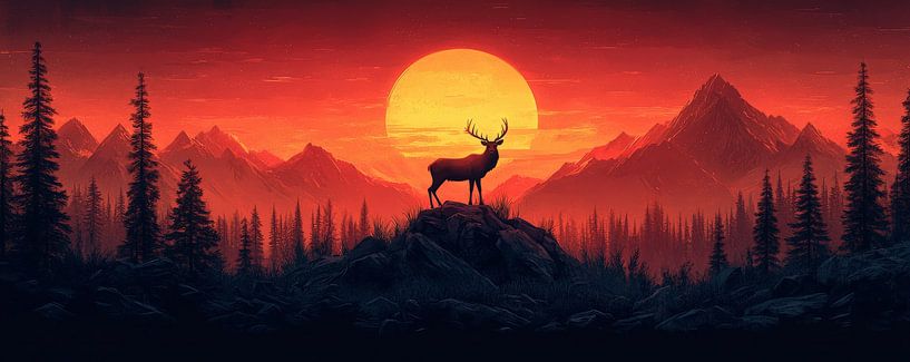 Silhouette de cerf majestueux par Jordan