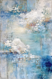 Blauw Abstract Schilderij - Rustig Kleurenspel