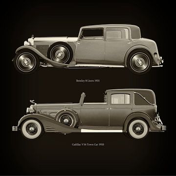 Bentley 8 litres 1931 et Cadillac V16 Town Car 1933