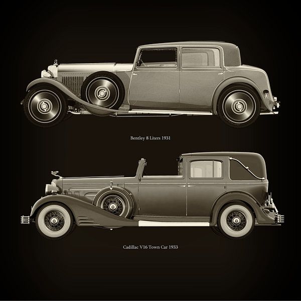 Bentley 8-Liter 1931 und Cadillac V16 Town Car 1933 von Jan Keteleer