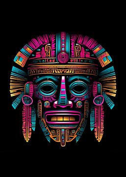 Azteeks Masker Digital Art van BRZ999
