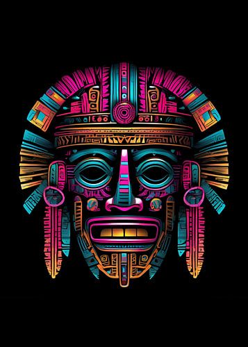 Aztekenmaske Digitale Kunst